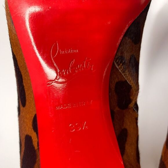 Christian Louboutin So Kate 55 Ankle Booties EU 39.5 US 9.5 Leopard Pony Heels - Picture 8 of 9
